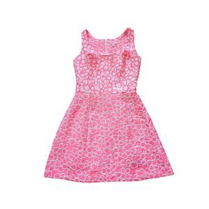 Lilly Pulitzer Joslin Fit & Flare Dress 4 Pink Jacquard Floral Coastal Barbie